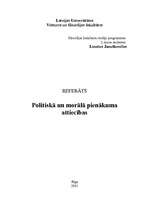 Referāts 'Politiskā un morālā pienākuma attiecības', 1.