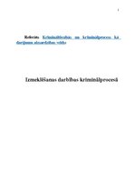 Referāts 'Izmeklēšanas darbības kriminālprocesā', 1.