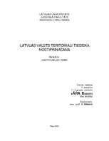 Referāts 'Latvijas valsts teritoriāli tiesiskā nostiprināšana', 1.