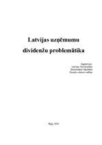 Referāts 'Latvijas uzņēmumu dividenžu problemātika', 1.