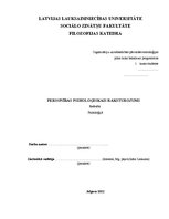Referāts 'Personības psiholoģiskais raksturojums', 1.
