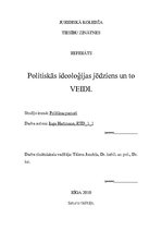 Referāts 'Politiskās ideoloģijas jēdziens un to veidi', 1.