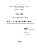 Referāts 'AS "Latvijas Balzams"', 1.