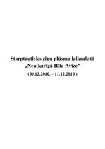 Referāts 'Starptautisko ziņu plūsma laikrakstā "Neatkarīgā Rīta Avīze" (06.12.2010.-11.12.', 1.