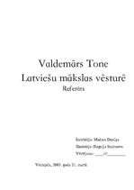 Referāts 'Valdemārs Tone latviešu mākslas vēsturē', 1.