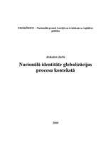 Referāts 'Nacionālā identitāte globalizācijas procesu kontekstā', 1.