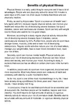 Eseja 'Benefits of Physical Fitness', 1.