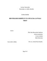 Referāts 'Hipotekārie kredīti un to situācija Latvijas tirgū', 1.