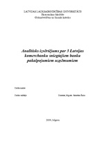 Referāts 'Analītisks izvērtējums par trīs Latvijas komercbanku sniegtajiem banku pakalpoju', 1.