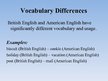 Referāts 'Differences between British and American English', 7.