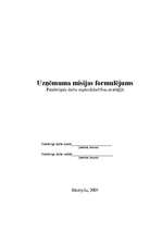 Konspekts 'Uzņēmuma misijas formulējums', 1.