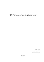 Eseja 'Krišjāņa Barona pedagoģiskās atziņas', 1.