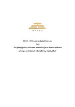 Eseja 'Vai pedagoģiskās attieksmes humanizācija un demokrātiskuma principu ievērošana i', 1.