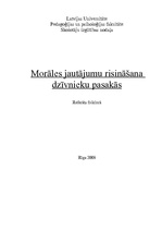 Referāts 'Morāles jautājumu risināšana dzīvnieku pasakās', 1.
