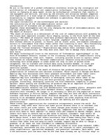 Eseja 'Communications Technology: Global Information Infrastructure', 1.