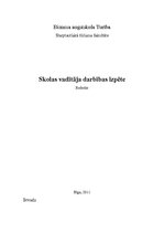 Referāts 'Skolas vadītāja darbības izpēte', 1.