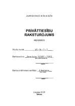 Referāts 'Privāttiesību raksturojums', 1.
