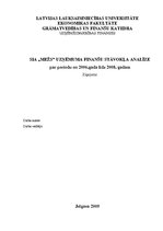 Konspekts 'SIA "Mežs" uzņēmuma finanšu stāvokļa analīze', 1.