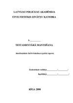 Referāts 'Testamentārā mantošana', 1.