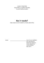 Eseja 'Kas ir nauda?', 1.