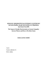 Diplomdarbs 'Dzimumu diskriminācijas ietekme uz ienākumu nevienlīdzību starp sievietēm un vīr', 1.