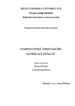 Konspekts 'Starptautiskā tirdzniecība globālajā pasaulē', 1.
