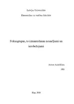 Referāts 'Fokusgrupas, to izmantošanas nosacījumi un ierobežojumi', 1.