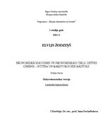 Konspekts 'Ekonomiskā izaugsme un ekonomiskais cikls. Dzīves līmenis - būtība un raksturojo', 1.