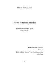 Referāts 'Modes vēsture un attīstība', 1.
