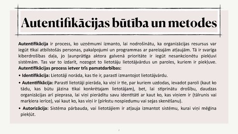 Prezentācija 'Autentifikācijas metodes, drošu privāto atslēgu glabāšana, digitālie paraksti', 2.