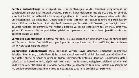 Prezentācija 'Autentifikācijas metodes, drošu privāto atslēgu glabāšana, digitālie paraksti', 5.