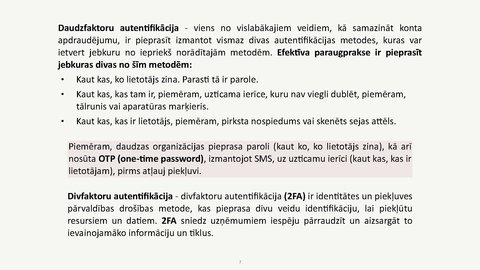 Prezentācija 'Autentifikācijas metodes, drošu privāto atslēgu glabāšana, digitālie paraksti', 7.