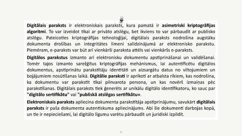 Prezentācija 'Autentifikācijas metodes, drošu privāto atslēgu glabāšana, digitālie paraksti', 22.