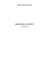 Konspekts 'Mātes piena sastāvs', 1.