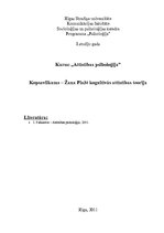 Konspekts 'Žana Piažē kognitīvās attīstības teorija', 1.