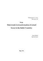 Referāts 'Main Trends in Transformation of Armed Forces in the Baltic Countries', 1.