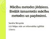 Prezentācija 'Mācību metodes jēdziens. Biežāk izmantotās mācību metodes un paņēmieni', 1.