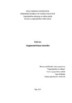 Referāts 'Argumentēšanas metodes', 1.