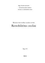 Referāts 'Rentabilitātes analīze', 1.