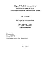 Referāts 'Līzinga darījumu analīze', 1.