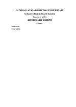 Referāts 'Hipotekārie kredīti', 1.