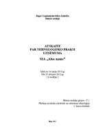 Prakses atskaite 'Atskaite par tehnoloģisko praksi uzņēmumā', 1.