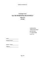 Referāts 'Kas ir feminisma filosofija?', 1.