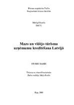 Referāts 'Mazo un vidējo tūrisma uzņēmumu kreditēšana Latvijā', 17.