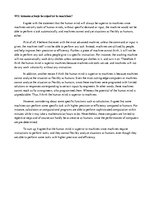 Eseja 'Will Humans Always Be Superior to Machines?', 1.