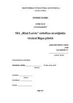 Referāts 'SIA "Rimi Latvia" attīstības stratēģiskie virzieni Rīgas pilsētā', 1.