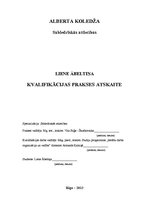 Prakses atskaite 'Kvalifikācijas prakse', 1.