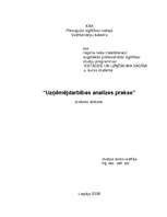 Prakses atskaite 'SIA "xxx" uzņēmējdarbības analīzes prakse', 1.