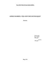 Referāts 'Kārlis Markss, viņa devums socioloģijā', 1.