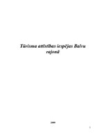Referāts 'Tūrisma attīstības iespējas Balvu rajonā', 1.
